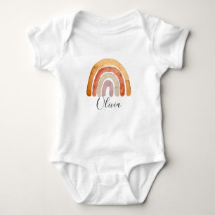 Wasserfarbe Boho Rainbow Name Baby Strampler