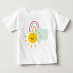 Wasserfarbe Boho Regenbogen und Sonne Baby T-shirt