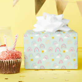 Wasserfarbe Boho Regenbogen und Sonne Geschenkpapier