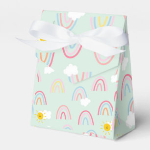 Wasserfarbe Boho Regenbogen und Sonne Geschenkschachtel