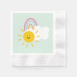 Wasserfarbe Boho Regenbogen und Sonne Serviette