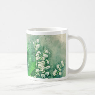 Wasserfarbe Botanische Lily of the Valley Kaffeetasse