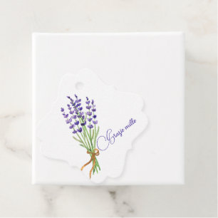 Wasserfarbe Bouquet Lila Lavender Grazie Mille Geschenkanhänger