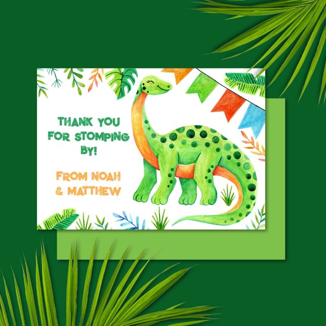 Wasserfarbe Brontosaurus Dinosaurier Gemeinsamer G Dankeskarte (Watercolor Brontosaurus Dinosaur Thank You Card)