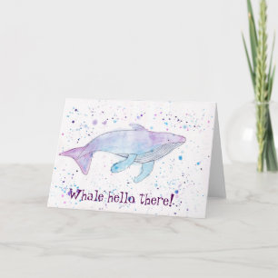Wasserfarbe-Buckel-Wal "hallo dort" kardieren Karte