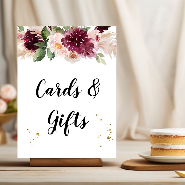 Wasserfarbe Burgund Blush Pink & Red Floral Poster (Von Creator hochgeladen)