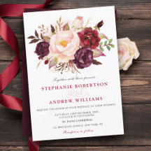 Wasserfarbe Burgund Rote Flora Rustikaler Boho