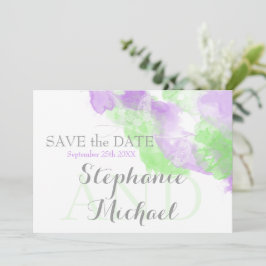 Wasserfarbe Butterfly Lilac Matcha Green Splash Save The Date