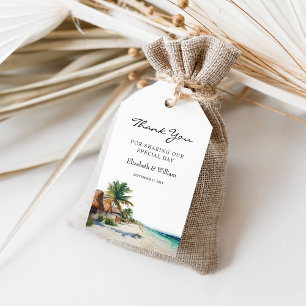 Wasserfarbe Cancun Mexiko Strand Ziel Gefallen Geschenkanhänger