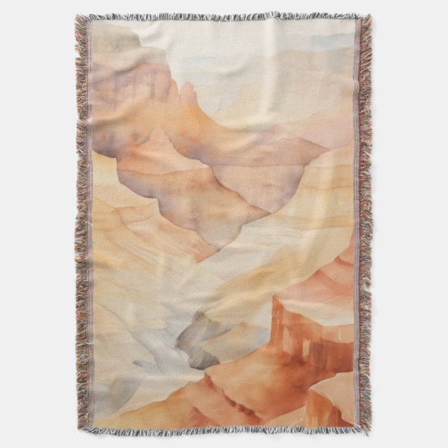 Wasserfarbe Canyon Throw Blanket Decke (Vorderseite Vertikal)