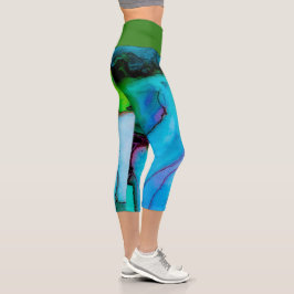 Wasserfarbe Capri Leggings