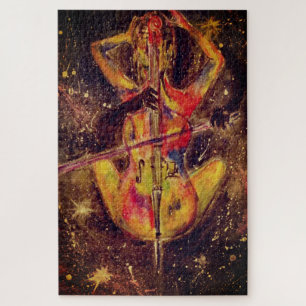 Wasserfarbe - Cello Space Sonata - Lady & Cello Ar Puzzle