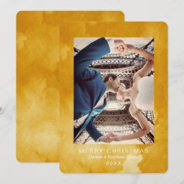 Wasserfarbe Ceylon Gelb Moderne Weihnachtskarte Einladung