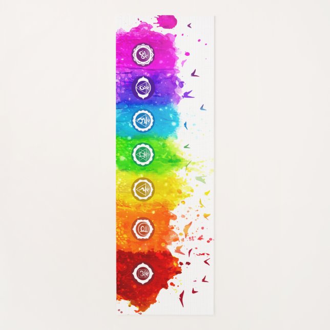 Wasserfarbe Chakras Yoga Mat - 10 Yogamatte (Vorderseite)