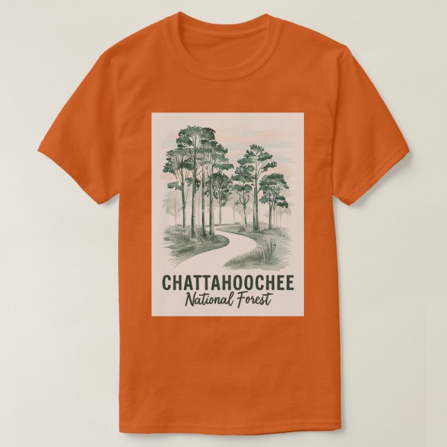 Wasserfarbe Chattahoochee National Forest TShirt (Design vorne)