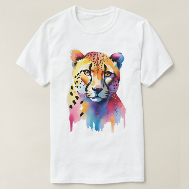 Wasserfarbe Cheetah T-Shirt (Design vorne)