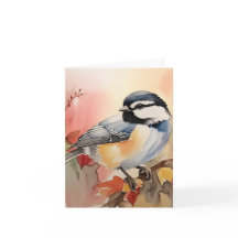 Wasserfarbe Chickadee geklappt Danke Karte