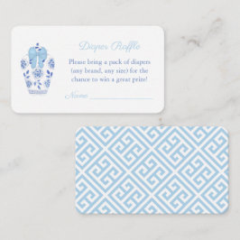 Wasserfarbe Chinoiserie Babydusche Windelwanne Win Begleitkarte