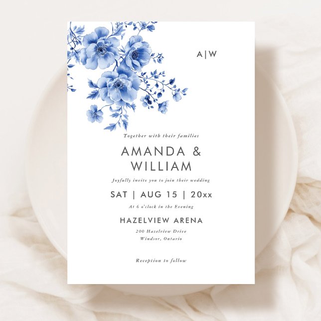 Wasserfarbe Chinoiserie Blumenzwiebeln Einladung (Von Creator hochgeladen)