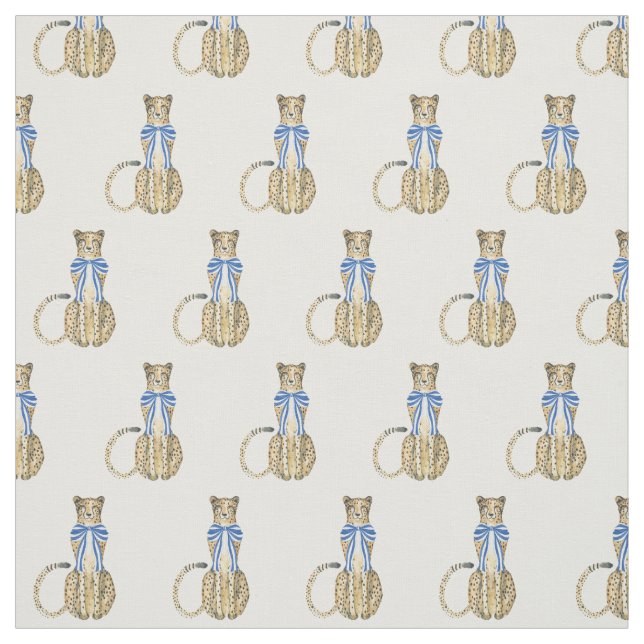 Wasserfarbe Chinoiserie Bow Cheetah Stoff (Muster)