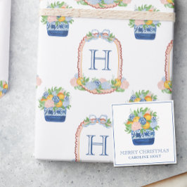 Wasserfarbe Chinoiserie Mandarins Weihnachtsgesche Mitteilungskarte