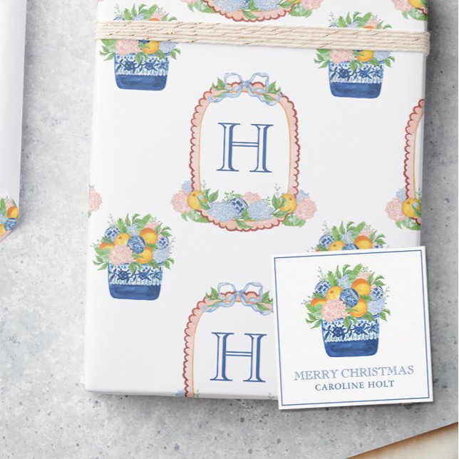 Wasserfarbe Chinoiserie Mandarins Weihnachtsgesche Mitteilungskarte (Von Creator hochgeladen)