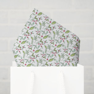 Wasserfarbe Chinoiserie Weihnachten Mistletoe Seidenpapier