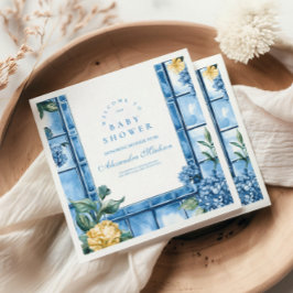 Wasserfarbe Ciao, Italienische Babydusche Serviette