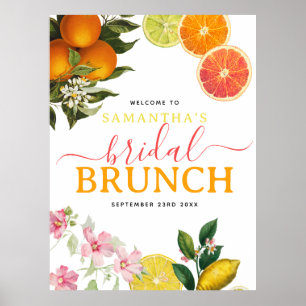 Wasserfarbe Citrus Bridal Brunch Brautparty Poster