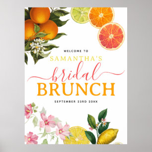 Wasserfarbe Citrus Bridal Brunch Brautparty Poster