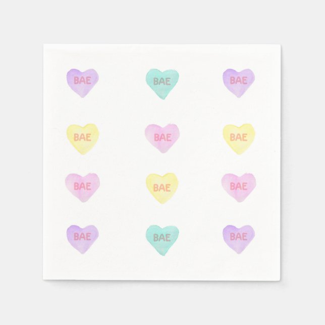 Wasserfarbe Convo Heartz BAE Napkins Serviette (Vorderseite)