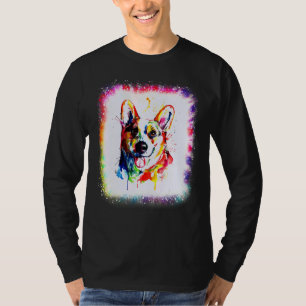 Wasserfarbe Corgi Hund Liebe R Junge Mädchen Tie D T-Shirt