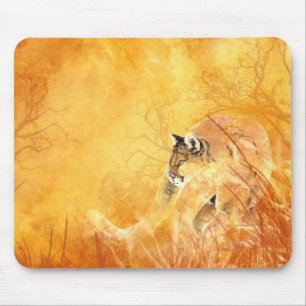 Wasserfarbe Cougar Puma Berg Löwe Mousepad