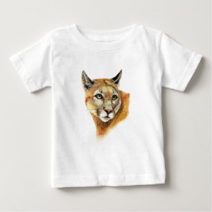 Wasserfarbe Cougar Puma Tierart Art Baby T-shirt
