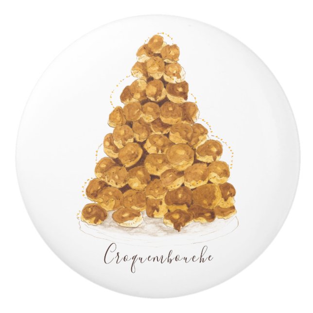 Wasserfarbe Croquembouche Keramikknauf (Vorderseite)