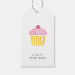 Wasserfarbe Cupcake Geburtstagsgeschenk Tag Geschenkanhänger