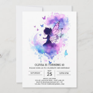 Wasserfarbe Custom Fairy Birthday Einladung
