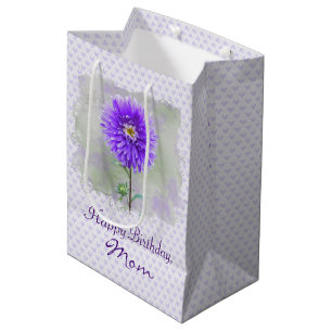Wasserfarbe Dahlia zu Herzen Geburtstag Mittlere Geschenktüte
