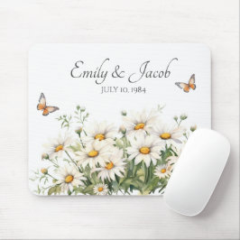 Wasserfarbe Daisy Bouquet für Paar Mousepad