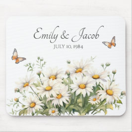 Wasserfarbe Daisy Bouquet für Paar Mousepad