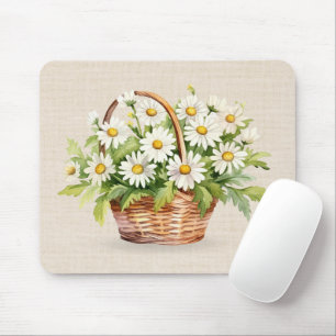 Wasserfarbe Daisy Bouquet im Korb Mousepad