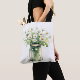 Wasserfarbe Daisy Bouquet in Mason Jar