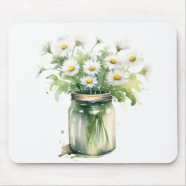 Wasserfarbe Daisy Bouquet in Mason Jar Mousepad