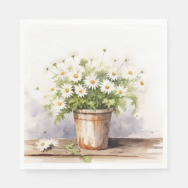 Wasserfarbe Daisy Bouquet Serviette