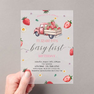 Wasserfarbe Daisy Strawberry Truck Kinderdusche Acryleinladungen
