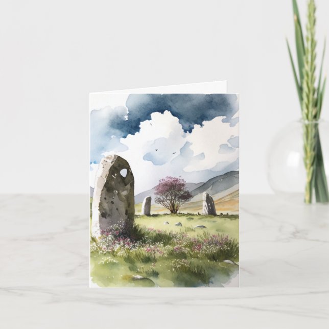 Wasserfarbe Danke - Castlerigg Stone Circle Karte (Vorderseite)