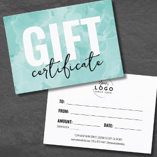 Wasserfarbe Dein Logo Geschäft Geschenkgutschein Visitenkarte