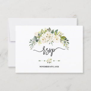 Wasserfarbe Delikate Blütenhochzeit RSVP Karte