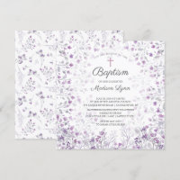 Wasserfarbe Delikate violette Blumen Taufe
