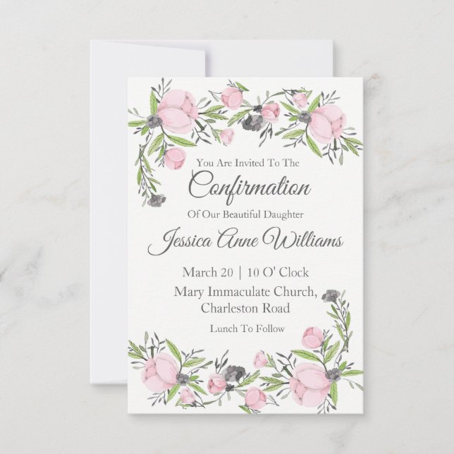 Wasserfarbe der Bestätigung Einladung (Vorderseite)